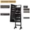 Mirrored Jewelry Cabinet Armoire Organizer with LED Lights, Elegant Storage for Necklaces, Rings & More