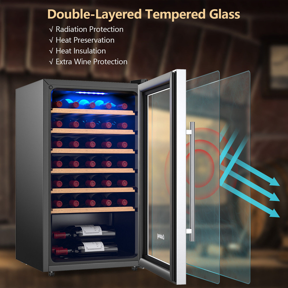 20 Inch Wine Refrigerator for 33 Bottles – Tempered Glass Door & Smart LED Control