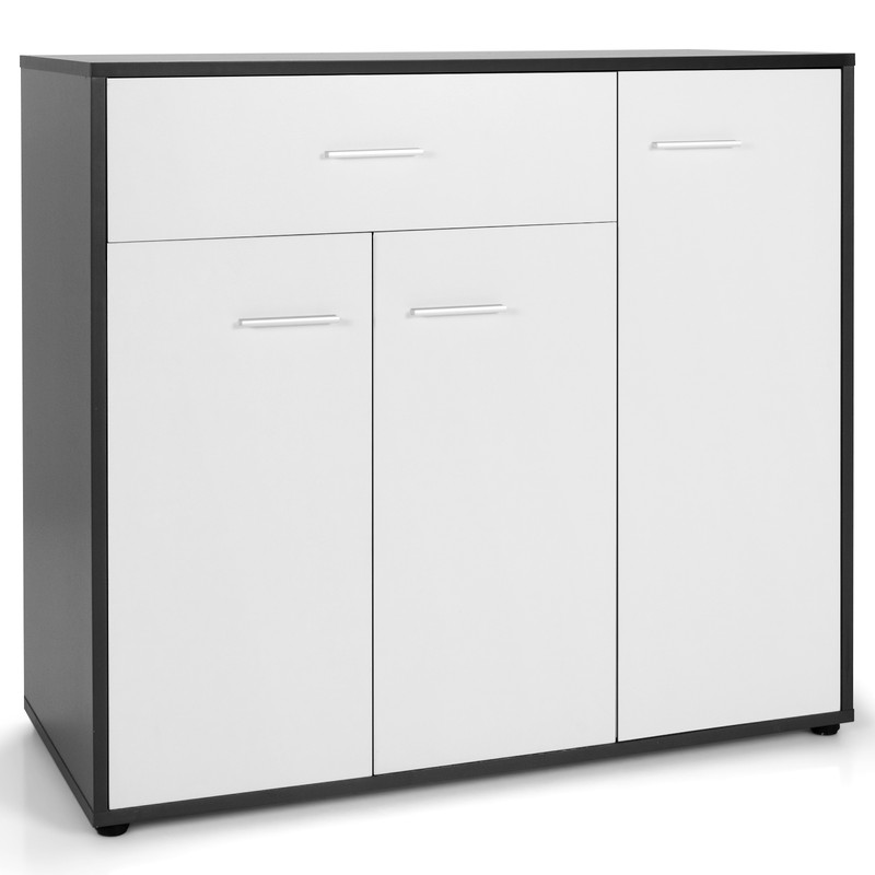 Buffet Sideboard Storage Cabinet with Spacious Table Top – Sturdy 3-Door Kitchen & Dining Organizer