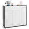 Buffet Sideboard Storage Cabinet with Spacious Table Top – Sturdy 3-Door Kitchen & Dining Organizer