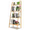 Natural Bamboo Ladder Bookshelf Freestanding Storage Shelf  Plant Stand With Rustic Design For Livi 4