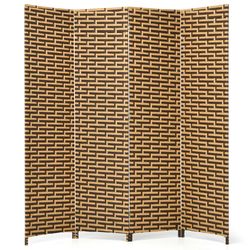 decorative panel folding privacy partition room divider with rustproof hinge, natural woven freestanding screen