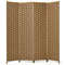 Decorative Panel Folding Privacy Partition Room Divider With Rustproof Hinge Natural Woven Freestan 0