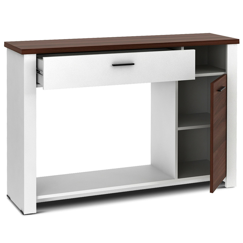 Modern Console Table With Drawer And Cabinet Farmhouse Entryway Table With Adjustable Shelf And Bot 7
