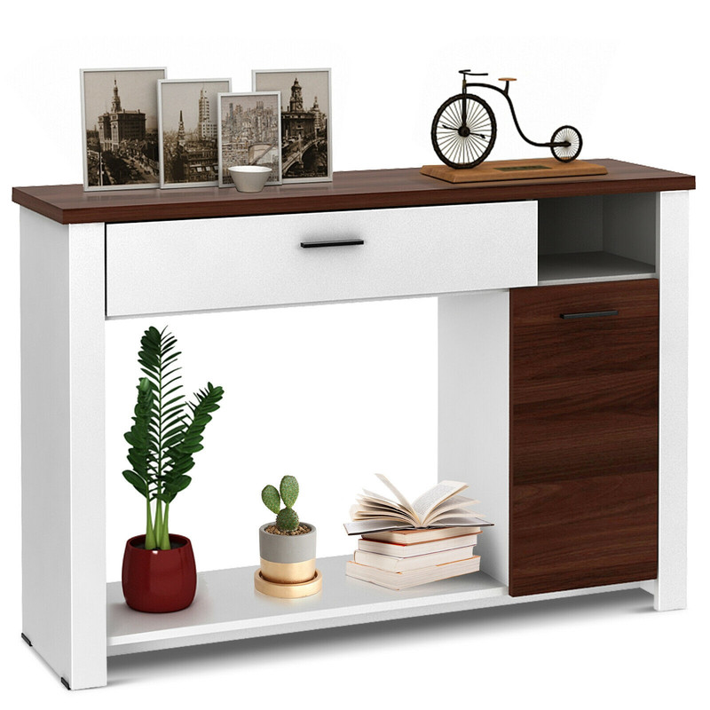 Modern Console Table With Drawer And Cabinet Farmhouse Entryway Table With Adjustable Shelf And Bot 3