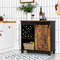 Industrial Storage Cabinet With Sliding Barn Door Rustic Buffet Sideboard With Tier Shelves  Wine O 1