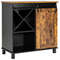 Industrial Storage Cabinet With Sliding Barn Door Rustic Buffet Sideboard With Tier Shelves  Wine O 0