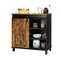 Industrial Storage Cabinet With Sliding Barn Door Rustic Buffet Sideboard With Tier Shelves  Wine O 5