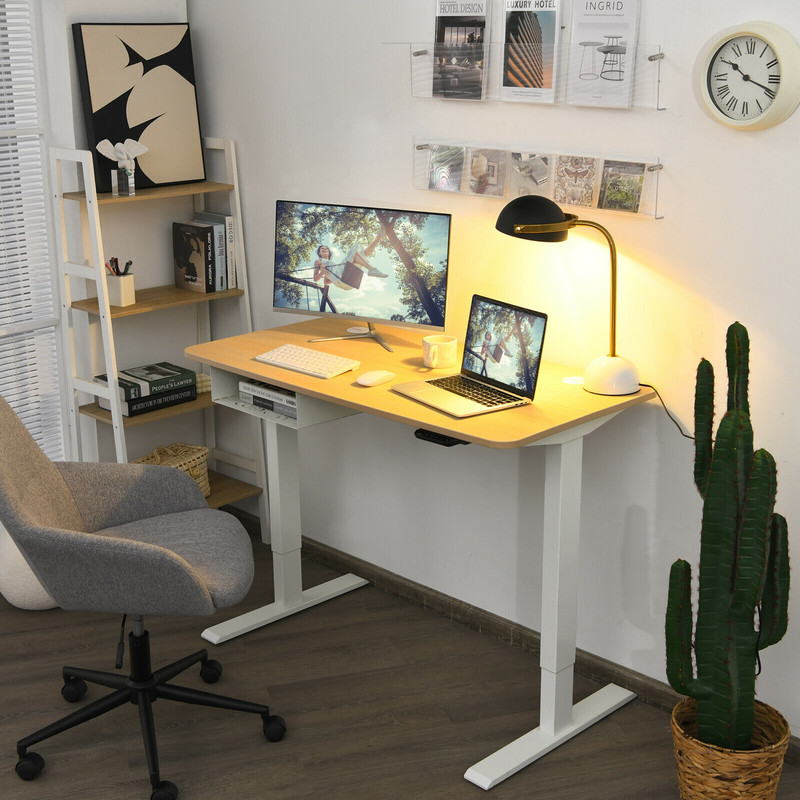 Height Adjustable Electric Standing Desk With USB Charging Port Control Panel  AntiCollision Ergono 2