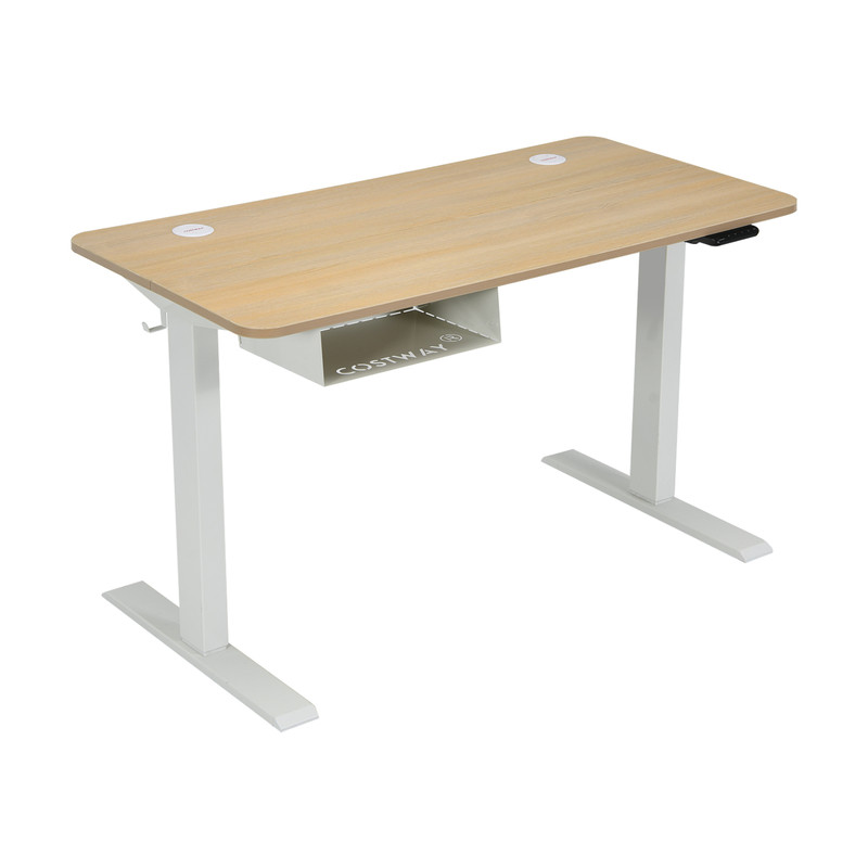 Height Adjustable Electric Standing Desk With USB Charging Port Control Panel  AntiCollision Ergono 0