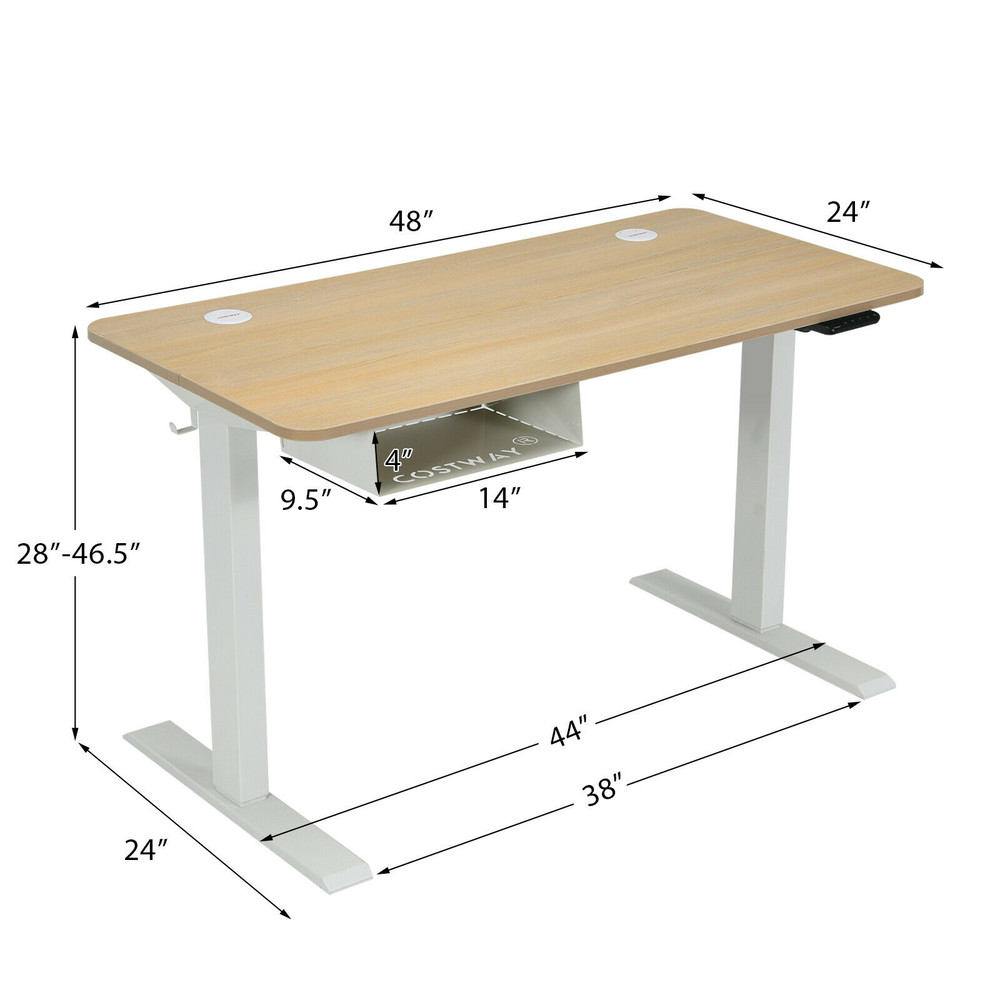 Height Adjustable Electric Standing Desk With USB Charging Port Control Panel  AntiCollision Ergono 6
