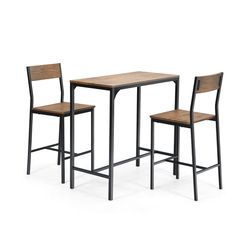 modern bar table set with chairs, compact narrow bar furniture for home, apartment, bistro or cafe