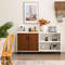 Modern Buffet Sideboard With Doors And Open Compartments Versatile Storage Cabinet For Dining Room  1
