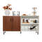 Modern Buffet Sideboard With Doors And Open Compartments Versatile Storage Cabinet For Dining Room  7