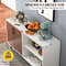 Modern Buffet Sideboard With Doors And Open Compartments Versatile Storage Cabinet For Dining Room  5