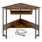 Triangle Corner Desk For Home Office Computer Desk With USB Charging Station PullOut Keyboard Tray  0
