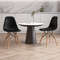 Set Of Plastic Modern Armless Dining Chairs With Wood Legs Stylish Minimalist Chairs For Home Offic 3