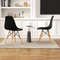 Set Of Plastic Modern Armless Dining Chairs With Wood Legs Stylish Minimalist Chairs For Home Offic 4