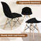 Set Of Plastic Modern Armless Dining Chairs With Wood Legs Stylish Minimalist Chairs For Home Offic 6