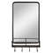 Wall Mounted Bathroom Mirror with Shelf & Hooks, Sturdy Metal Frame for Bedroom, Living Room, Entryway
