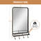 Wall Mounted Bathroom Mirror with Shelf & Hooks, Sturdy Metal Frame for Bedroom, Living Room, Entryway