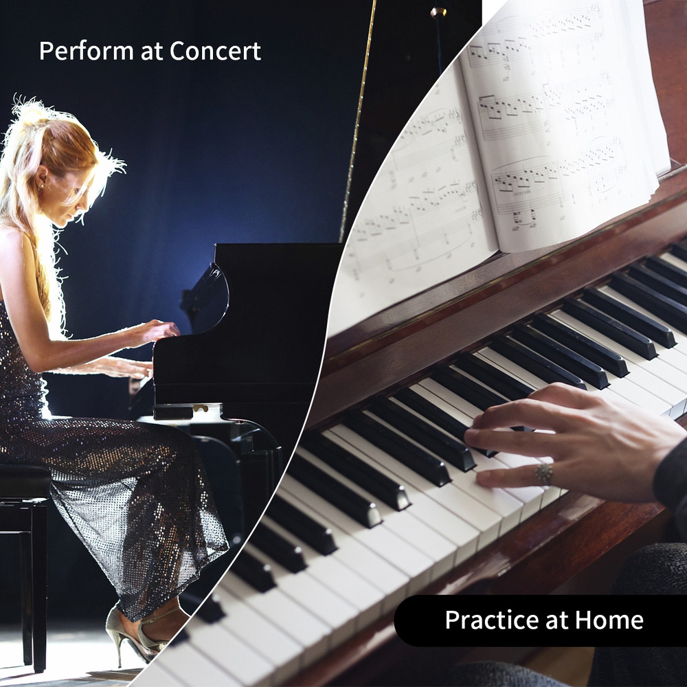 Premium PU Leather Piano Bench with Hidden Storage, Solid Wood Construction, Comfortable Padded Seat for Musicians & Te