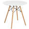 White Round Dining Table, Sturdy Beech Wood Base, 199 lb Capacity, Compact Design for Apartments & Dorms