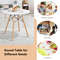White Round Dining Table, Sturdy Beech Wood Base, 199 lb Capacity, Compact Design for Apartments & Dorms