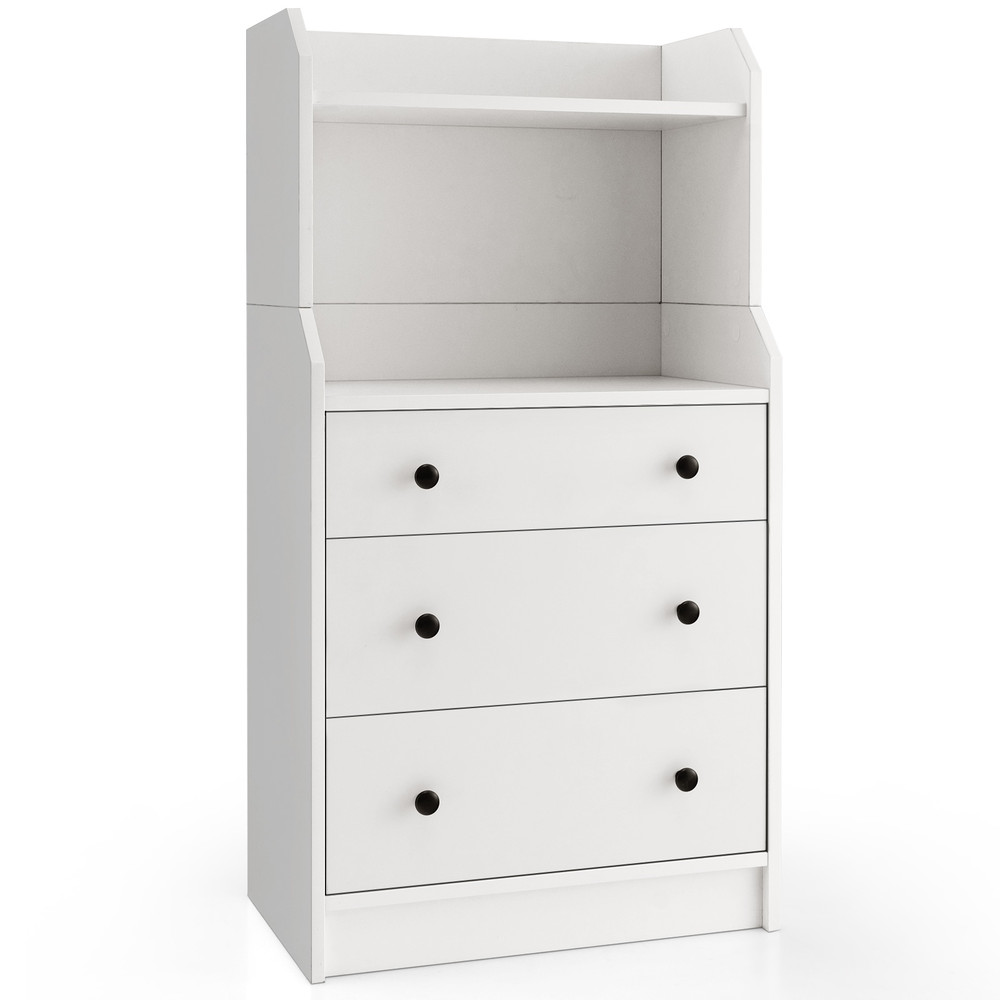 Modern Storage Dresser with Anti Toppling Device,Tall 5 Shelf Dresser with Drawers,Space Saving for Bedroom & Living Roo