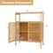 Modern Bamboo Bathroom Cabinet,Shutter Door Storage Organizer,Multi Functional Floor Shelf for Towels,Toiletries & decor