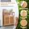 Modern Bamboo Bathroom Cabinet,Shutter Door Storage Organizer,Multi Functional Floor Shelf for Towels,Toiletries & decor