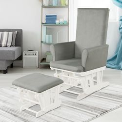baby nursery relax rocker – rocking chair glider and ottoman cushion set for nursing, reading & relaxation