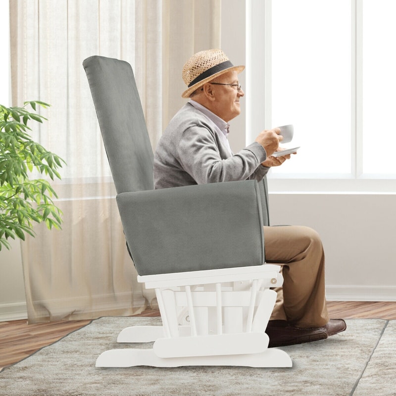 Baby Nursery Relax Rocker – Rocking Chair Glider and Ottoman Cushion Set for Nursing, Reading & Relaxation