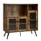 Modern Buffet Sideboard with Tempered Glass,Adjustable Shelves,Industrial Storage Cabinet for Kitchen,Office &Entry away
