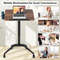 Adjustable Standing Desk with Wheels Gas Spring Lift,30 Tilt Desktop,Cast Aluminum Frame Ideal for Work,Study &Ergonomic