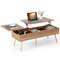 Coffee Table with 2 Hidden Compartments Split Design, Pneumatic Lift Mechanism, Multi Functional Storage for Living Room