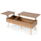Coffee Table with 2 Hidden Compartments Split Design, Pneumatic Lift Mechanism, Multi Functional Storage for Living Room