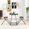 Foldable Dining Table Set, 2 Stools Attached, Compact Design for Small Spaces, 110 lbs Capacity Table & 330 lbs Stools