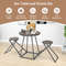 Foldable Dining Table Set, 2 Stools Attached, Compact Design for Small Spaces, 110 lbs Capacity Table & 330 lbs Stools