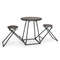 Foldable Dining Table Set, 2 Stools Attached, Compact Design for Small Spaces, 110 lbs Capacity Table & 330 lbs Stools