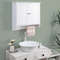Wall Mounted Bathroom Storage Medicine Cabinet With Towel Bar SpaceSaving White MDF Organizer With  1