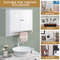 Wall Mounted Bathroom Storage Medicine Cabinet With Towel Bar SpaceSaving White MDF Organizer With  2