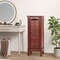 Vintage Wooden Large Capacity Jewelry Storage Cabinet With Drawers FlipTop Vanity Mirror  Side Neck 1