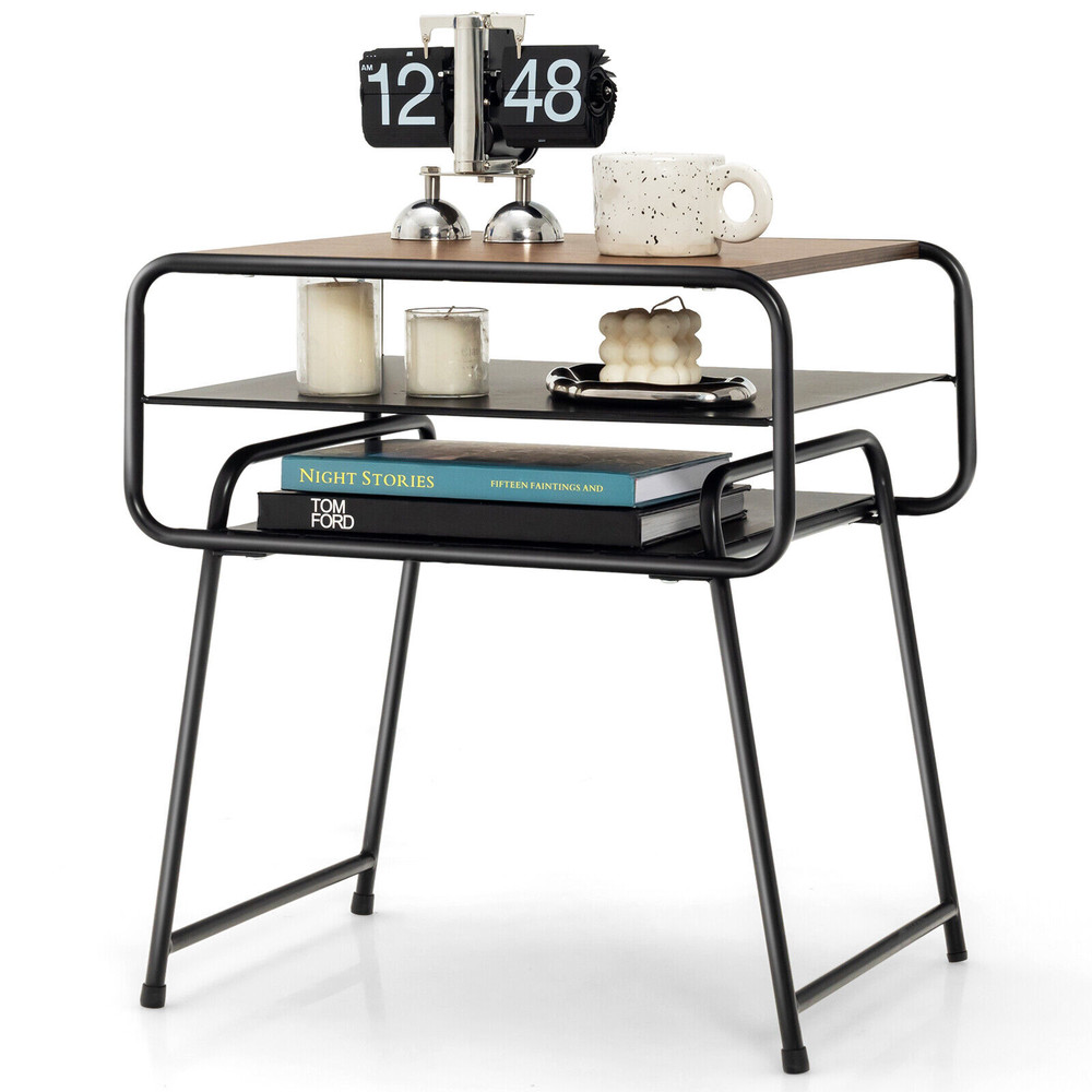 Modern Compact Side End Table With Storage Shelf SpaceSaving Small End Table For Sofa Couch Or Beds 7