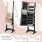 Freestanding Jewelry Cabinet With FullLength HD Mirror Large Storage Organizer With LED Lights 4