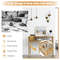 Stylish Faux Marble Console Table with Wire Basket for Entryway, Gold & White Modern Design