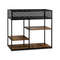 4-Tier Industrial Console Table with Wire Basket and Shelf – Sturdy Storage for Living Room, Kitchen & Entryway
