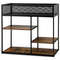 4-Tier Industrial Console Table with Wire Basket and Shelf – Sturdy Storage for Living Room, Kitchen & Entryway