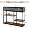4-Tier Industrial Console Table with Wire Basket and Shelf – Sturdy Storage for Living Room, Kitchen & Entryway