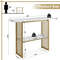 48 Inch 2-Tier Console Table with Gold Finished Frame, Elegant Hallway & Entryway Table with Marble-Textured Shelves